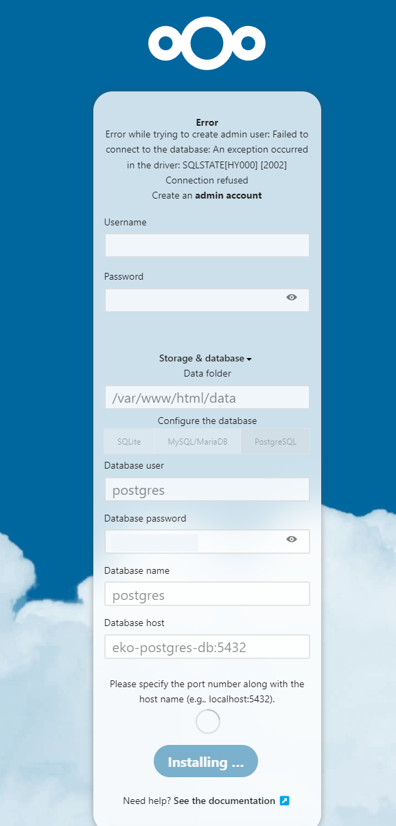 NextCloud Create Account